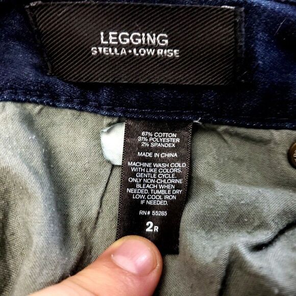 Express Legging Stella‎ Low Rise Dark Blue Whisker Denim Jeans 2R 30/30 - Picture 6 of 9